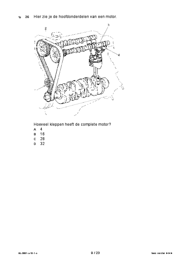 Opgaven examen VMBO GLTL voertuigentechniek 2018, tijdvak 1. Pagina 9