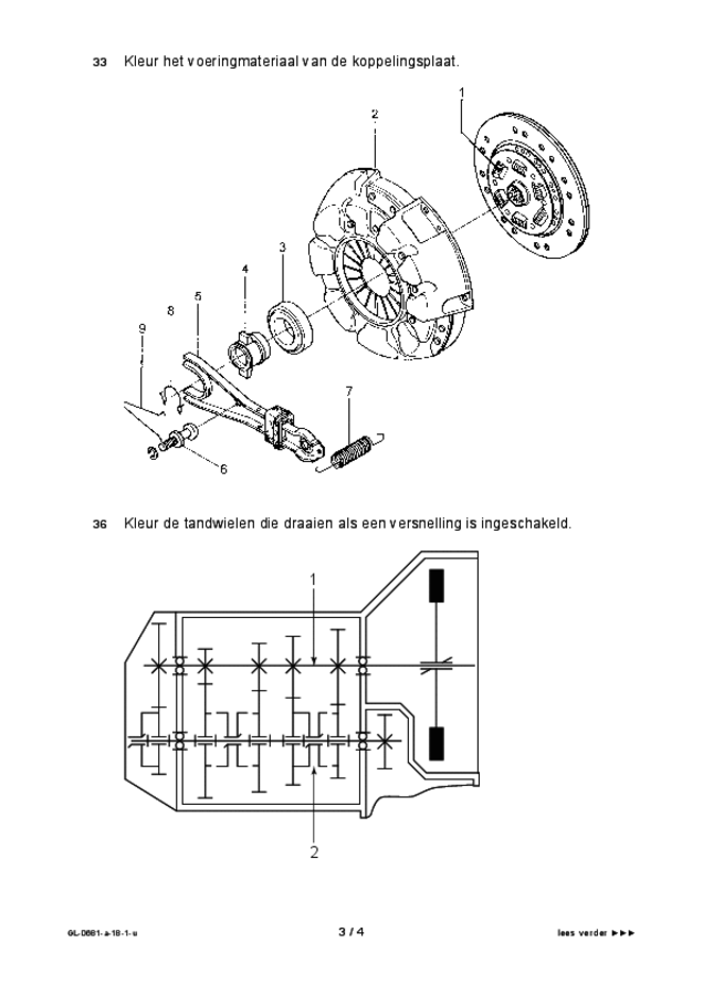 Uitwerkbijlage examen VMBO GLTL voertuigentechniek 2018, tijdvak 1. Pagina 3