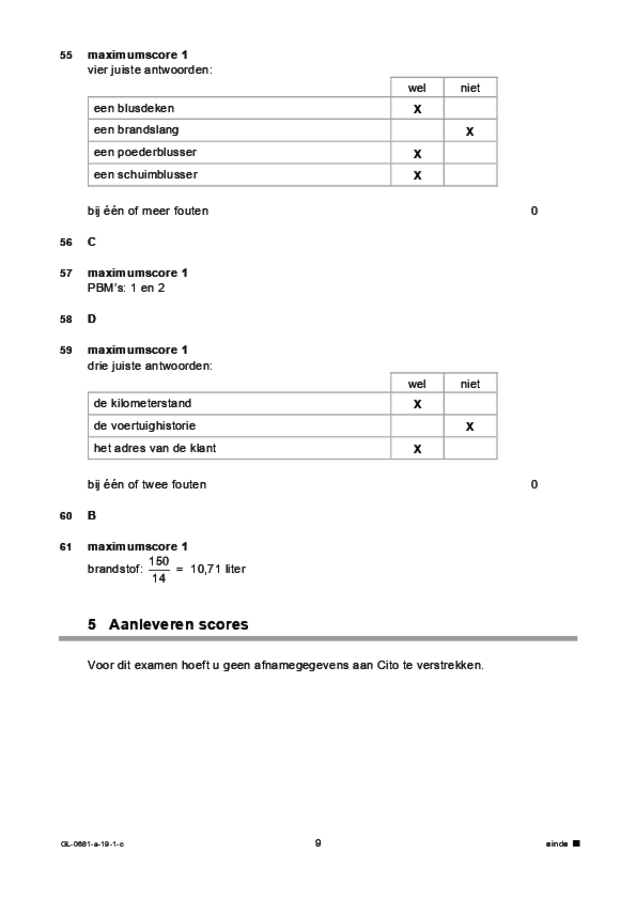 Correctievoorschrift examen VMBO GLTL voertuigentechniek 2019, tijdvak 1. Pagina 9