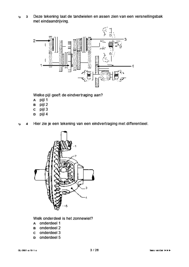 Opgaven examen VMBO GLTL voertuigentechniek 2019, tijdvak 1. Pagina 3