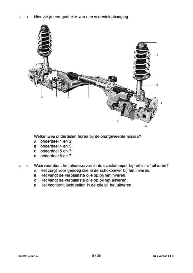 Opgaven examen VMBO GLTL voertuigentechniek 2019, tijdvak 1. Pagina 5