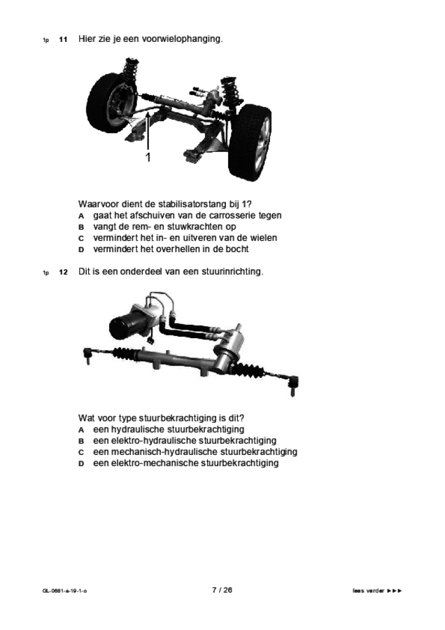 Opgaven examen VMBO GLTL voertuigentechniek 2019, tijdvak 1. Pagina 7