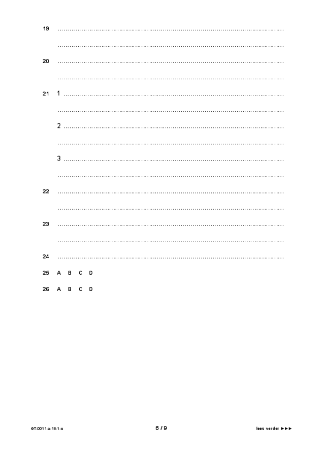 Uitwerkbijlage examen VMBO GLTL Nederlands 2018, tijdvak 1. Pagina 6