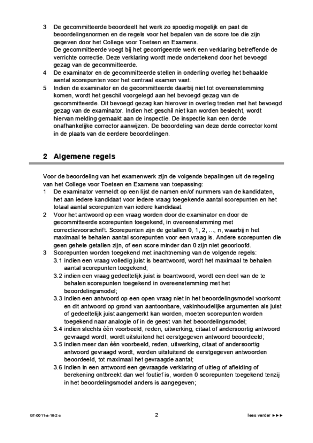 Correctievoorschrift examen VMBO GLTL Nederlands 2019, tijdvak 2. Pagina 2