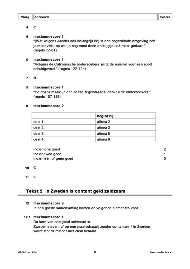 Correctievoorschrift examen VMBO GLTL Nederlands 2019, tijdvak 2. Pagina 6