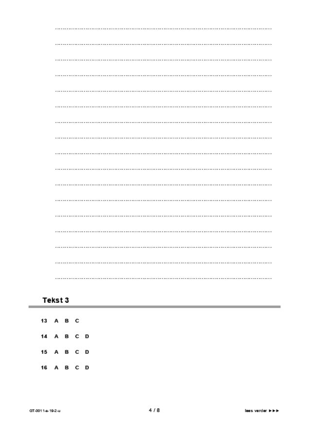 Uitwerkbijlage examen VMBO GLTL Nederlands 2019, tijdvak 2. Pagina 4