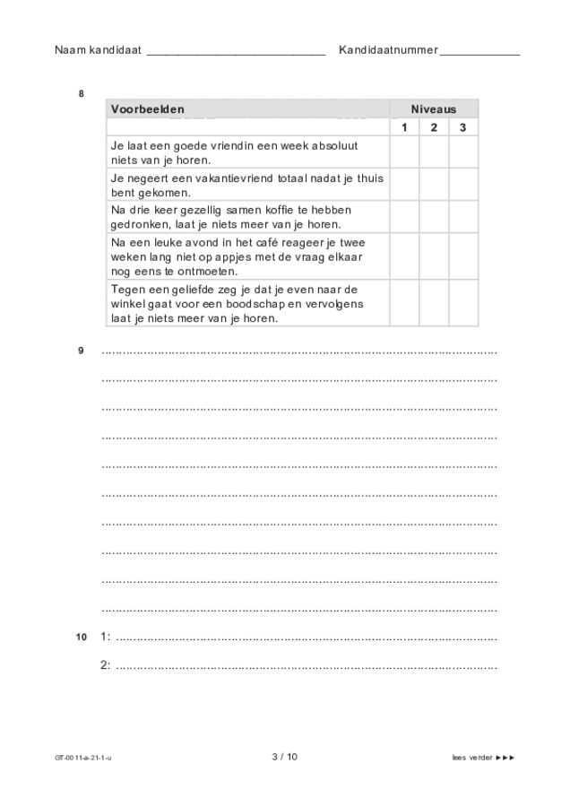 Uitwerkbijlage examen VMBO GLTL Nederlands 2021, tijdvak 1. Pagina 3