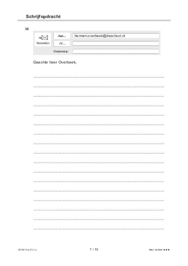 Uitwerkbijlage examen VMBO GLTL Nederlands 2021, tijdvak 1. Pagina 7