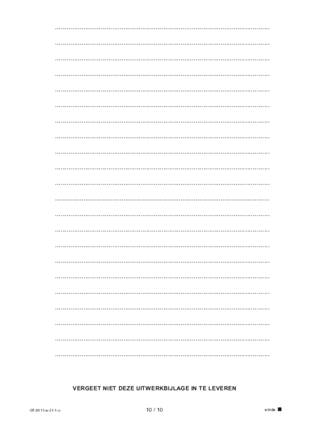 Uitwerkbijlage examen VMBO GLTL Nederlands 2021, tijdvak 1. Pagina 10