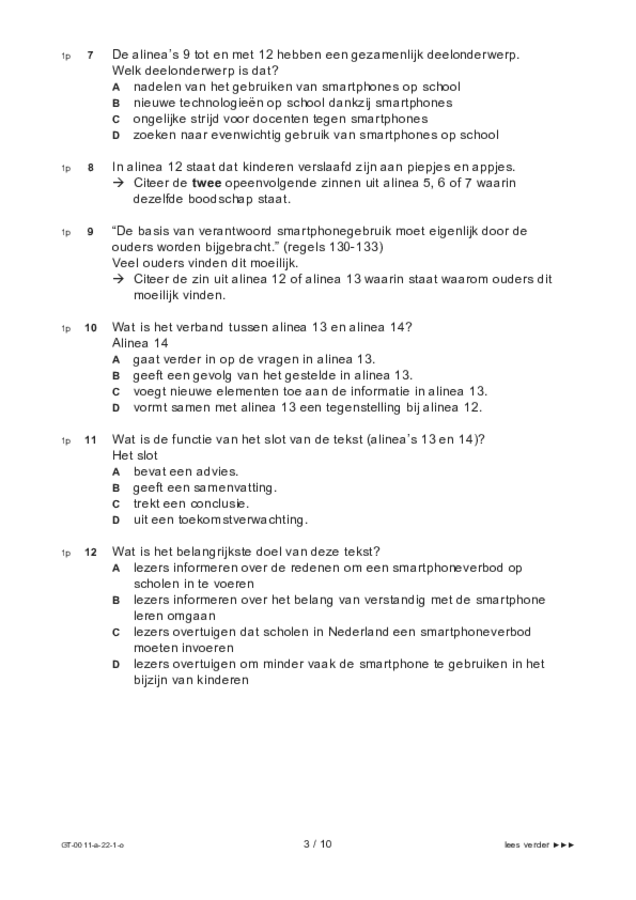 Opgaven examen VMBO GLTL Nederlands 2022, tijdvak 1. Pagina 3