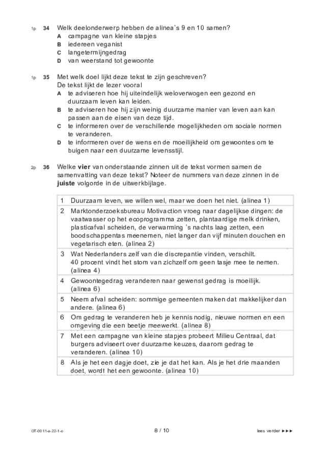 Opgaven examen VMBO GLTL Nederlands 2022, tijdvak 1. Pagina 8