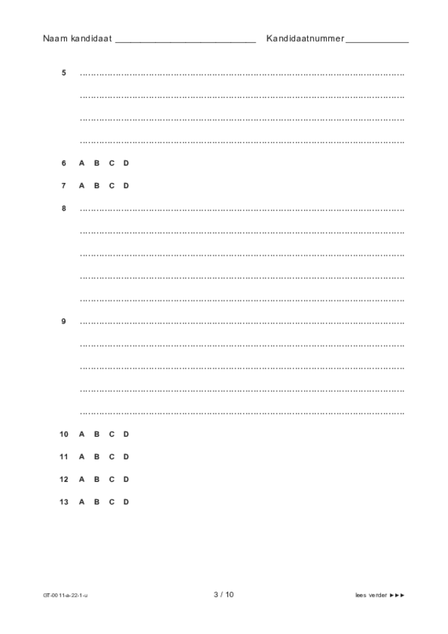 Uitwerkbijlage examen VMBO GLTL Nederlands 2022, tijdvak 1. Pagina 3