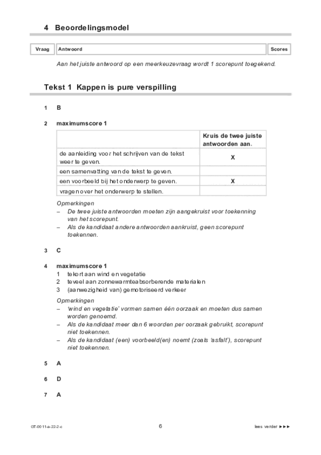 Correctievoorschrift examen VMBO GLTL Nederlands 2022, tijdvak 2. Pagina 6