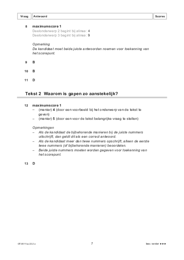 Correctievoorschrift examen VMBO GLTL Nederlands 2022, tijdvak 2. Pagina 7