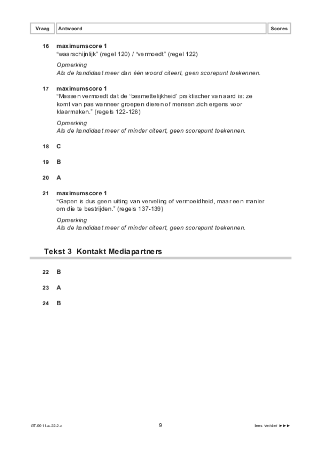 Correctievoorschrift examen VMBO GLTL Nederlands 2022, tijdvak 2. Pagina 9