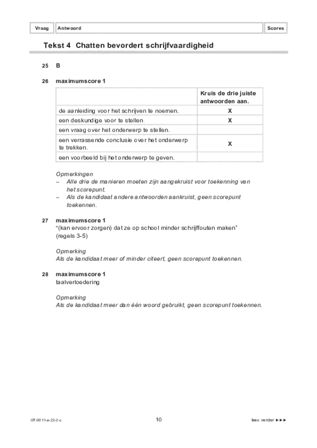 Correctievoorschrift examen VMBO GLTL Nederlands 2022, tijdvak 2. Pagina 10