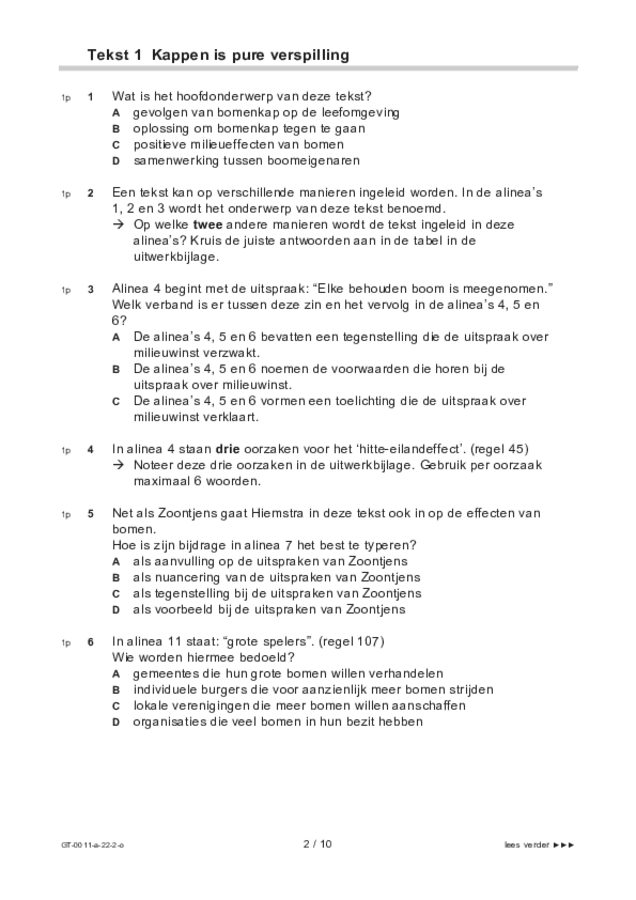 Opgaven examen VMBO GLTL Nederlands 2022, tijdvak 2. Pagina 2