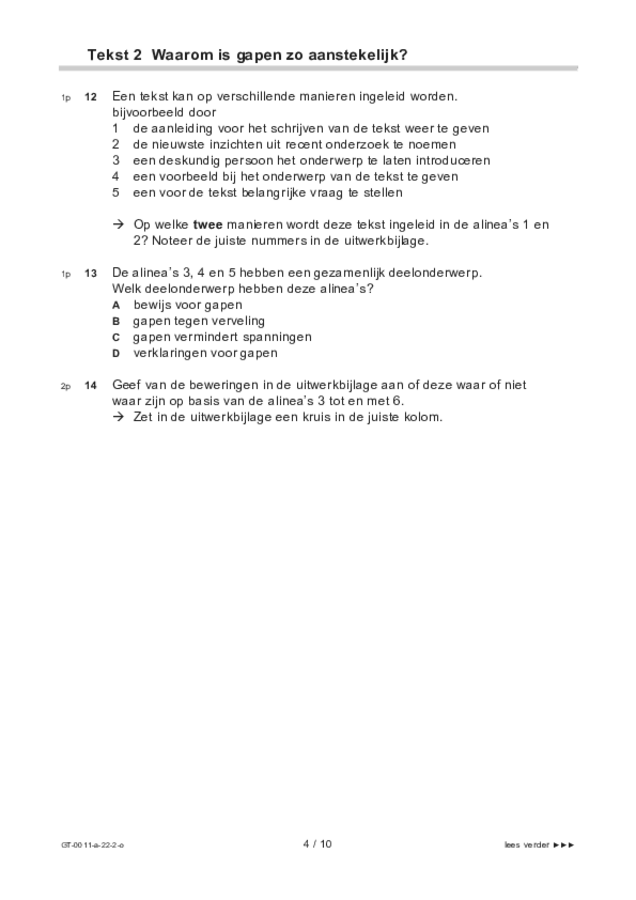 Opgaven examen VMBO GLTL Nederlands 2022, tijdvak 2. Pagina 4