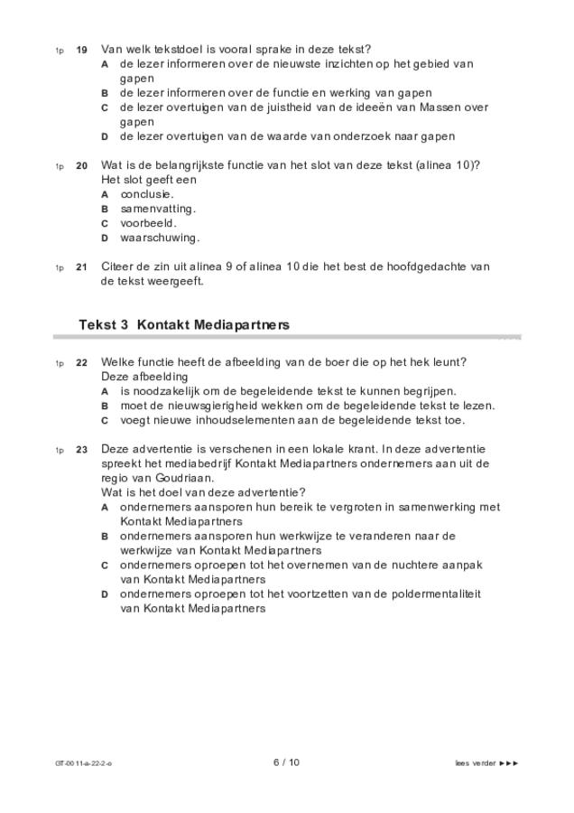 Opgaven examen VMBO GLTL Nederlands 2022, tijdvak 2. Pagina 6