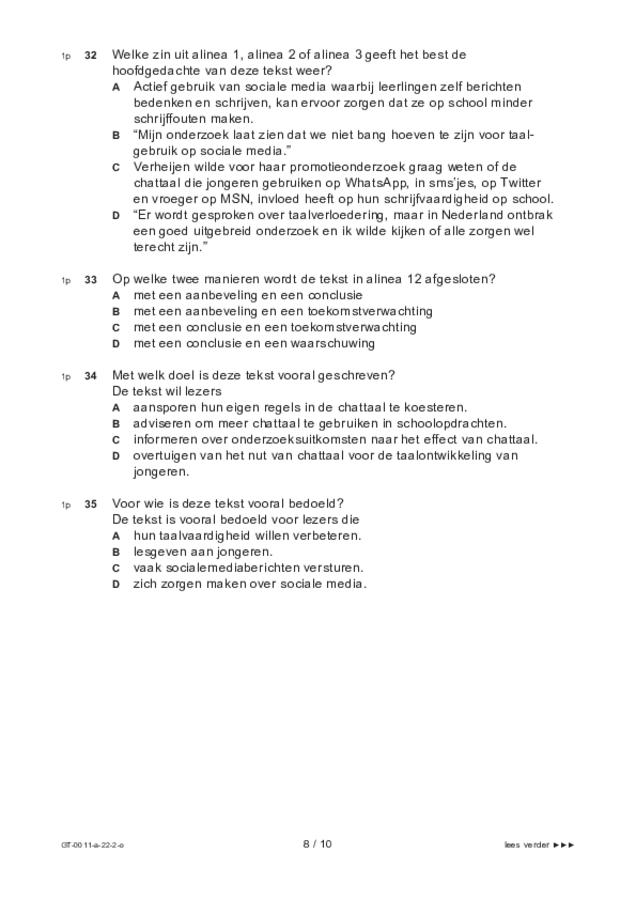 Opgaven examen VMBO GLTL Nederlands 2022, tijdvak 2. Pagina 8