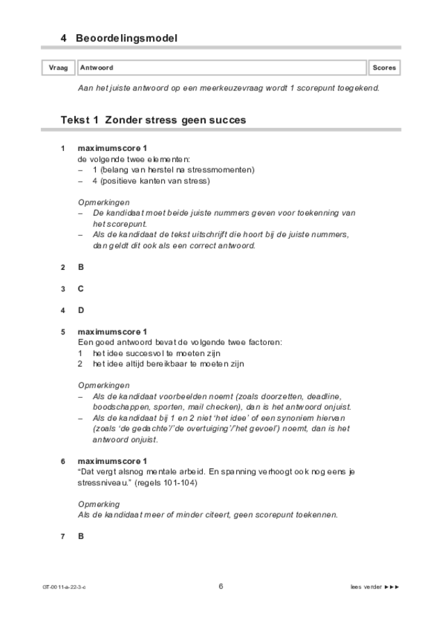 Correctievoorschrift examen VMBO GLTL Nederlands 2022, tijdvak 3. Pagina 6