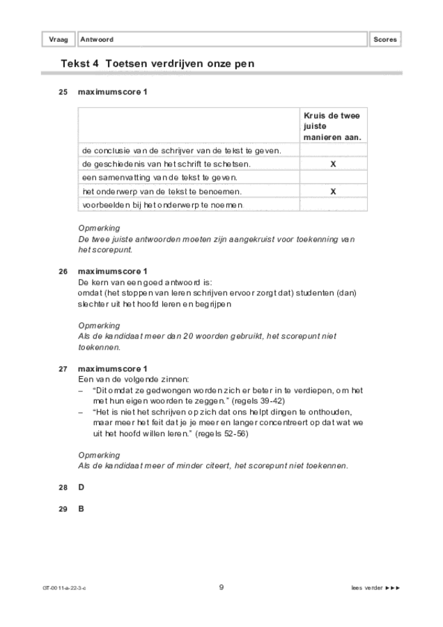 Correctievoorschrift examen VMBO GLTL Nederlands 2022, tijdvak 3. Pagina 9