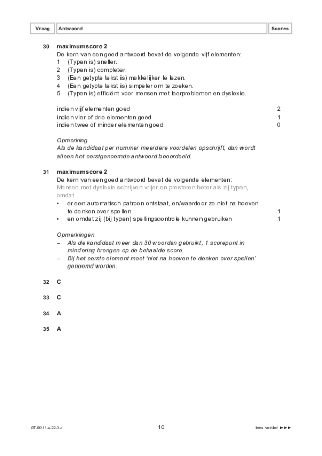 Correctievoorschrift examen VMBO GLTL Nederlands 2022, tijdvak 3. Pagina 10