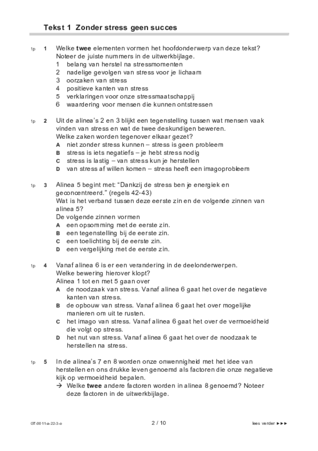 Opgaven examen VMBO GLTL Nederlands 2022, tijdvak 3. Pagina 2