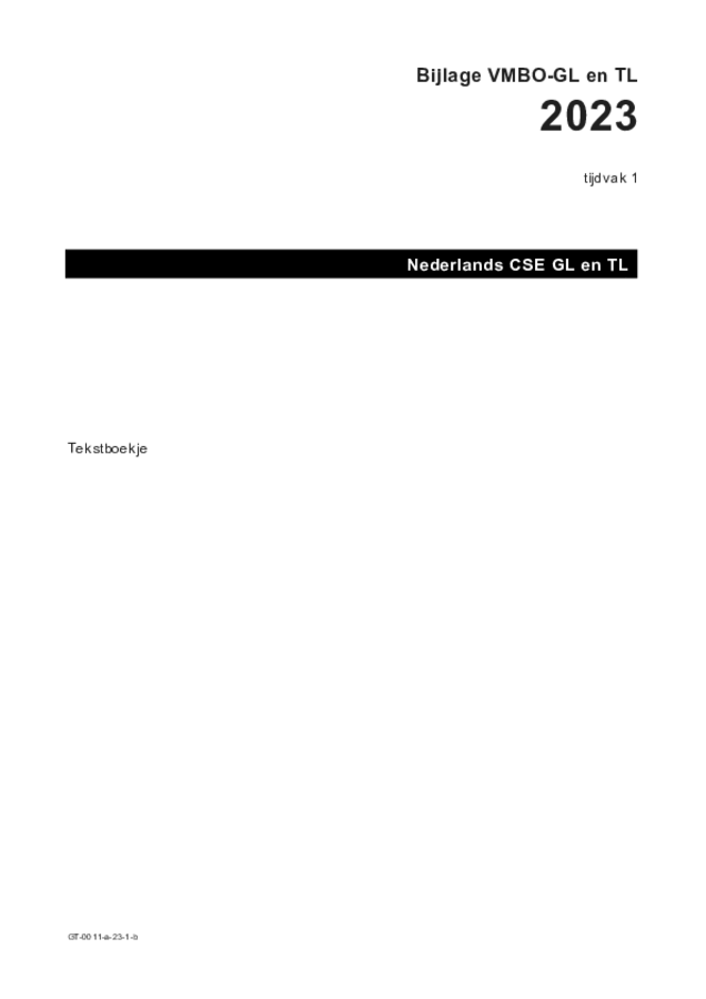 Bijlage examen VMBO GLTL Nederlands 2023, tijdvak 1. Pagina 1