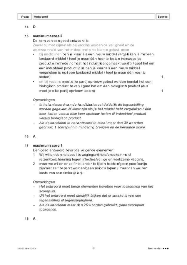 Correctievoorschrift examen VMBO GLTL Nederlands 2023, tijdvak 1. Pagina 8