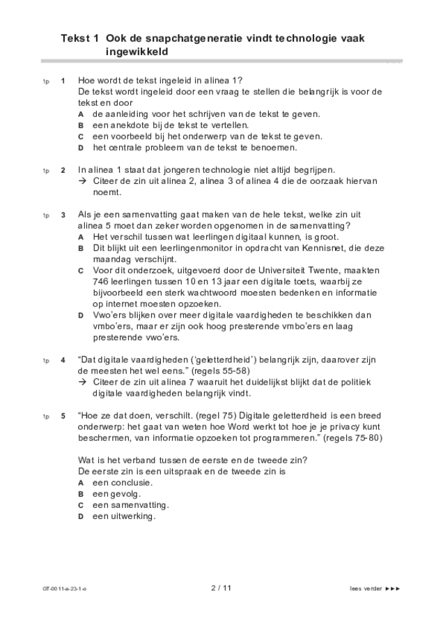 Opgaven examen VMBO GLTL Nederlands 2023, tijdvak 1. Pagina 2