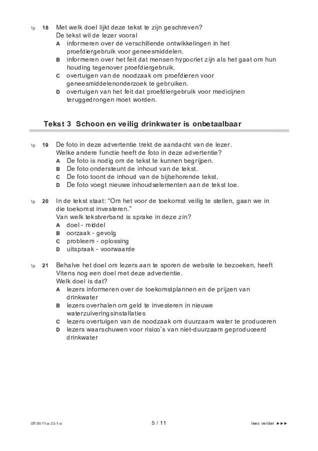 Opgaven examen VMBO GLTL Nederlands 2023, tijdvak 1. Pagina 5