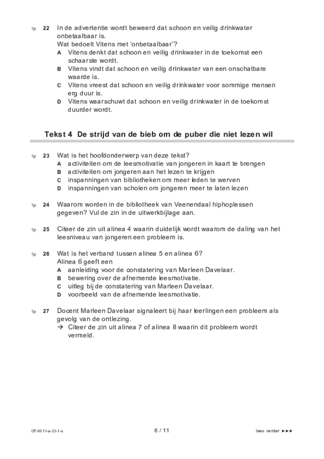 Opgaven examen VMBO GLTL Nederlands 2023, tijdvak 1. Pagina 6
