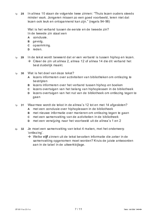 Opgaven examen VMBO GLTL Nederlands 2023, tijdvak 1. Pagina 7
