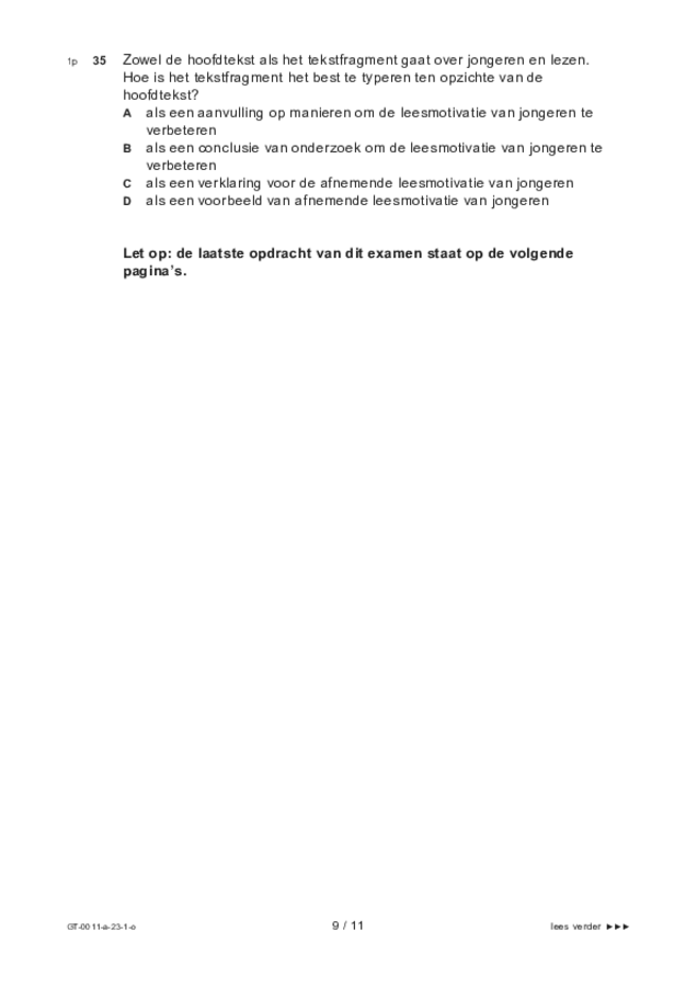 Opgaven examen VMBO GLTL Nederlands 2023, tijdvak 1. Pagina 9