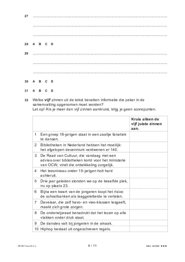 Uitwerkbijlage examen VMBO GLTL Nederlands 2023, tijdvak 1. Pagina 6