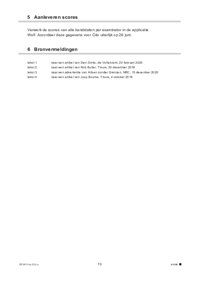 Correctievoorschrift examen VMBO GLTL Nederlands 2023, tijdvak 2. Pagina 13