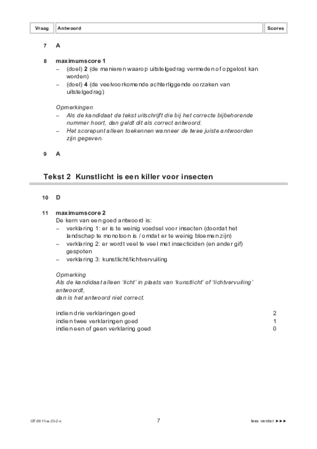 Correctievoorschrift examen VMBO GLTL Nederlands 2023, tijdvak 2. Pagina 7