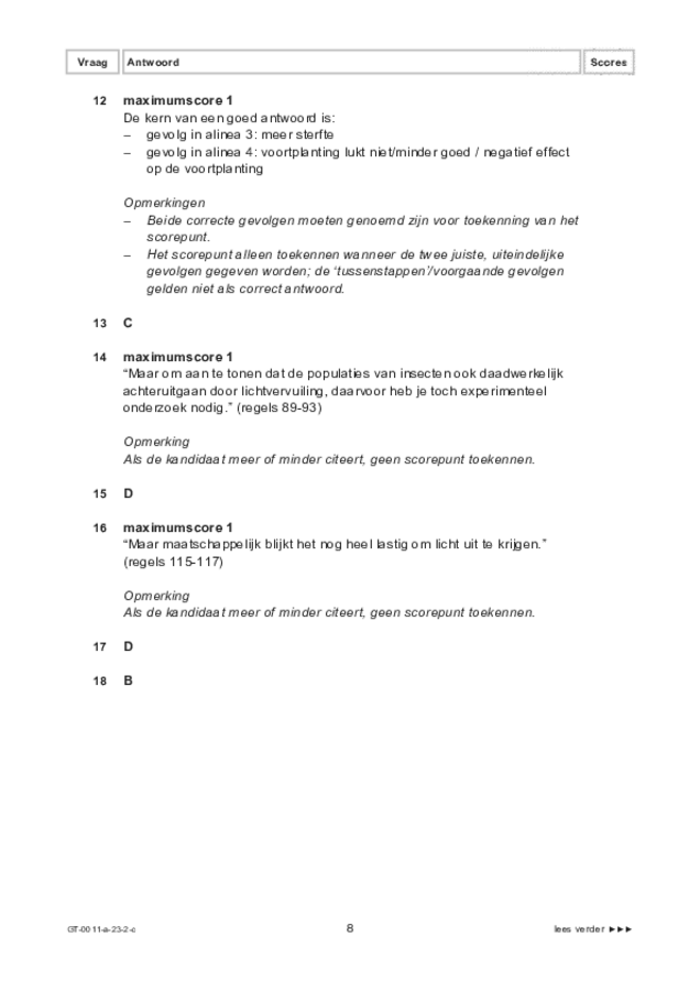 Correctievoorschrift examen VMBO GLTL Nederlands 2023, tijdvak 2. Pagina 8