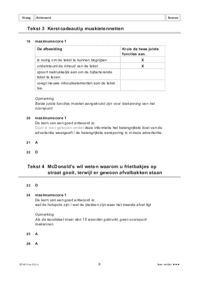 Correctievoorschrift examen VMBO GLTL Nederlands 2023, tijdvak 2. Pagina 9