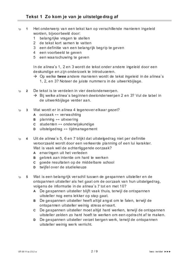 Opgaven examen VMBO GLTL Nederlands 2023, tijdvak 2. Pagina 2