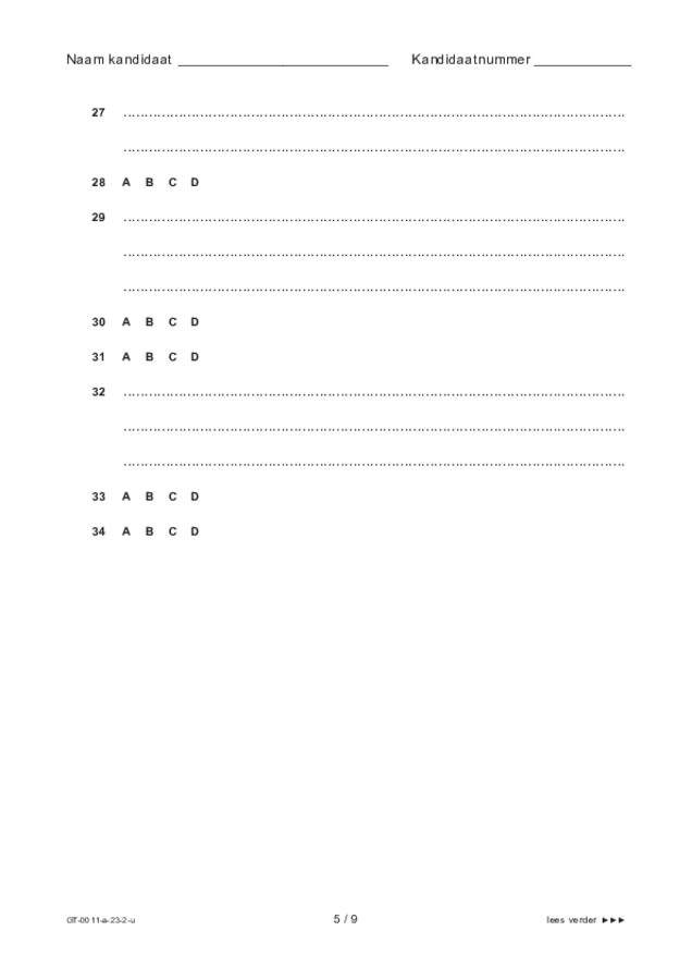 Uitwerkbijlage examen VMBO GLTL Nederlands 2023, tijdvak 2. Pagina 5