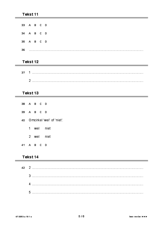 Uitwerkbijlage examen VMBO GLTL Frans 2018, tijdvak 1. Pagina 5