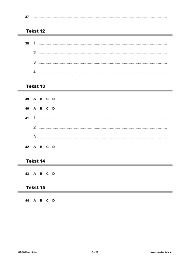 Uitwerkbijlage examen VMBO GLTL Frans 2019, tijdvak 1. Pagina 5