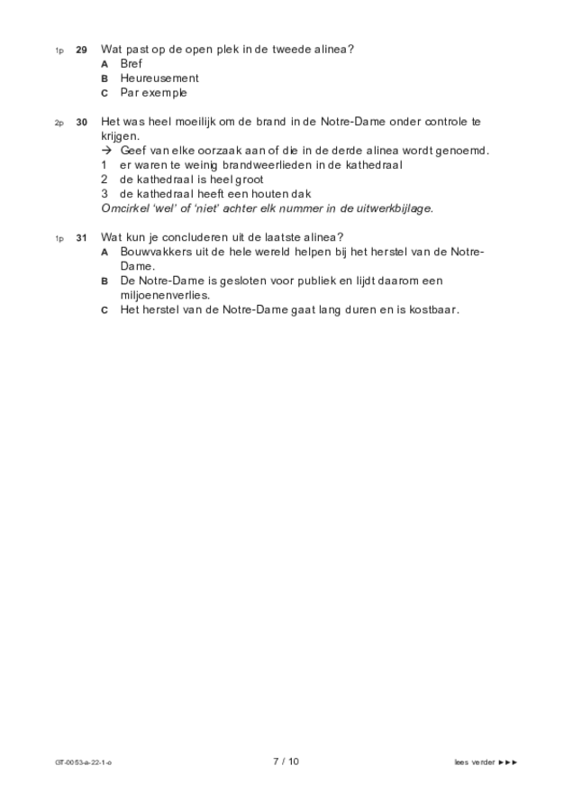Opgaven examen VMBO GLTL Frans 2022, tijdvak 1. Pagina 7