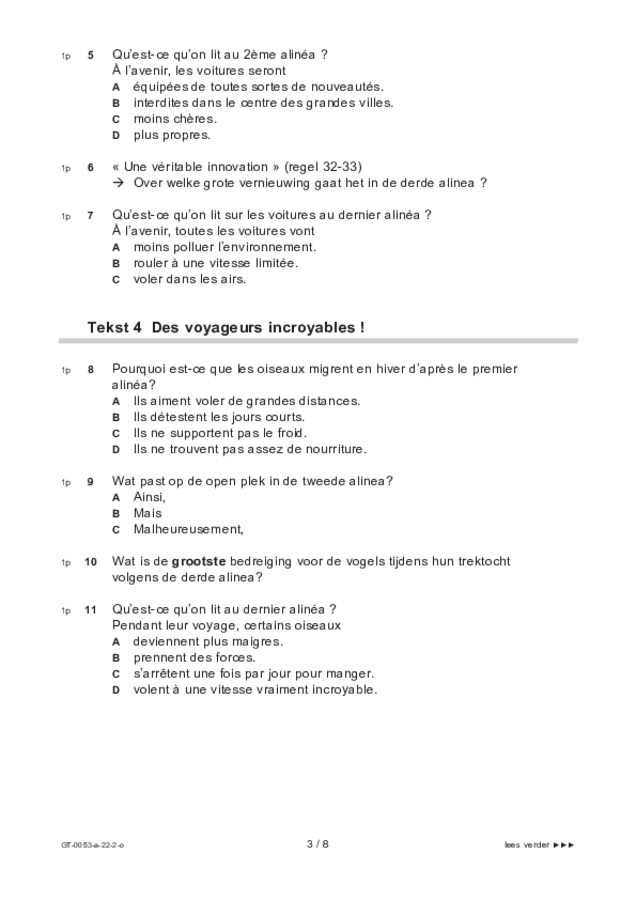 Opgaven examen VMBO GLTL Frans 2022, tijdvak 2. Pagina 3