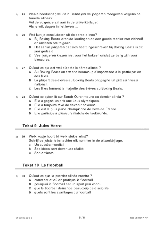 Opgaven examen VMBO GLTL Frans 2022, tijdvak 2. Pagina 6