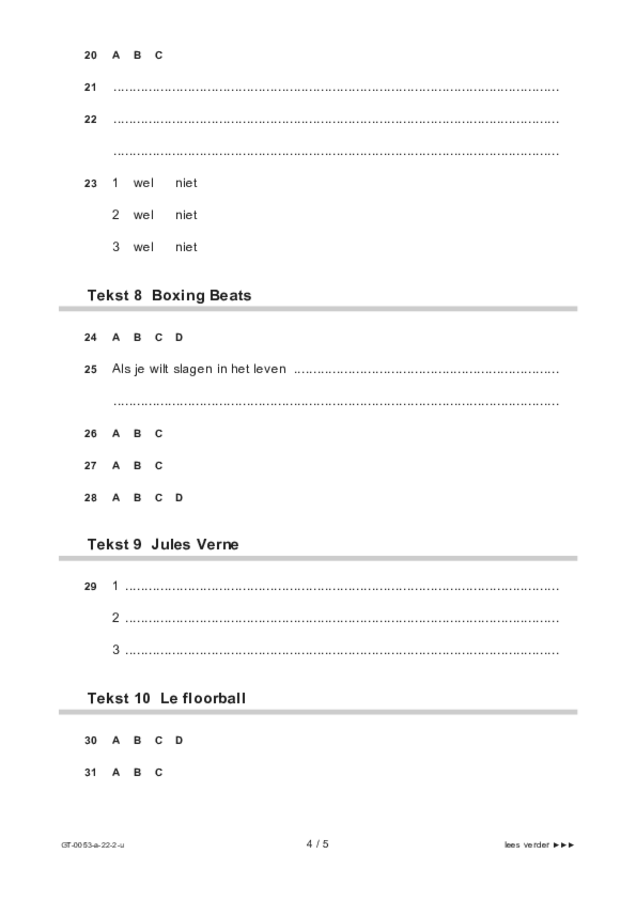 Uitwerkbijlage examen VMBO GLTL Frans 2022, tijdvak 2. Pagina 4