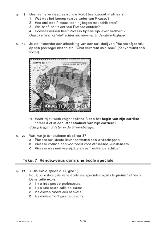 Opgaven examen VMBO GLTL Frans 2023, tijdvak 1. Pagina 5