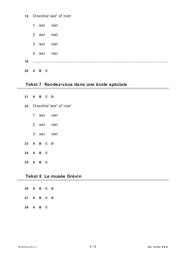 Uitwerkbijlage examen VMBO GLTL Frans 2023, tijdvak 1. Pagina 4